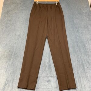 VTG Sunny South Trouser Womens 10 29x32 Brown Pleated Straight Leg Elastic Waist